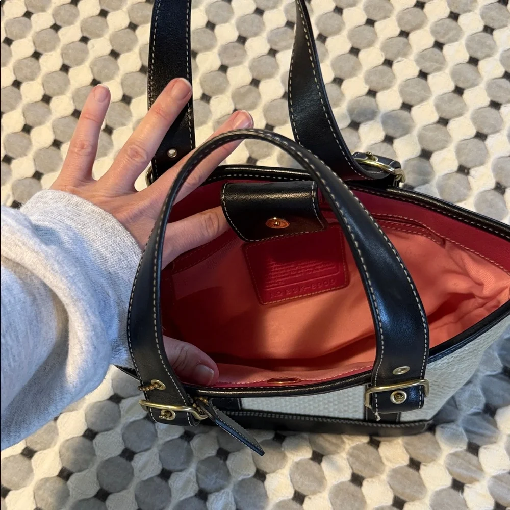 Coach Classic Two-Tone Black and Cream Tote Bag